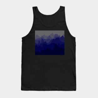 Minimalistic geometric misty mountains in blue gradient Tank Top